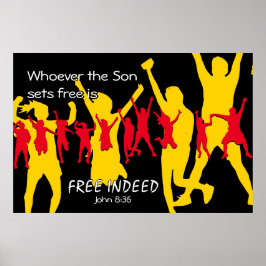 FRIA FAKTISKA Dansar | John 8:36 BLACK Poster