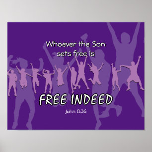 FRIA FAKTISKA Dansar John 8:36 LILA Poster
