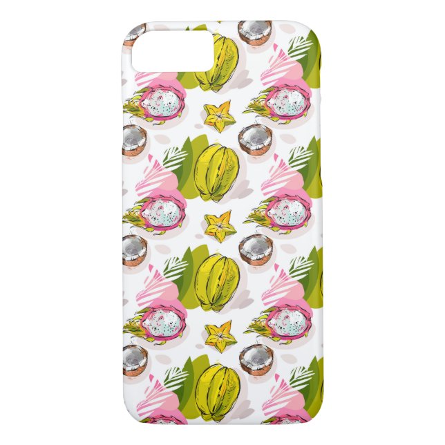 Fria händer texturerat fruktmönster Case-Mate iPhone skal (Baksida)