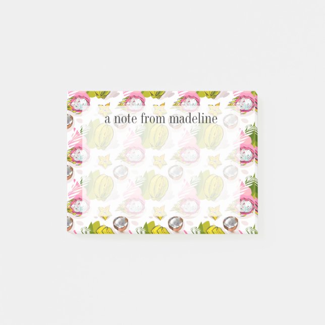 Fria händer texturerat fruktmönster post-it block (Framsida)