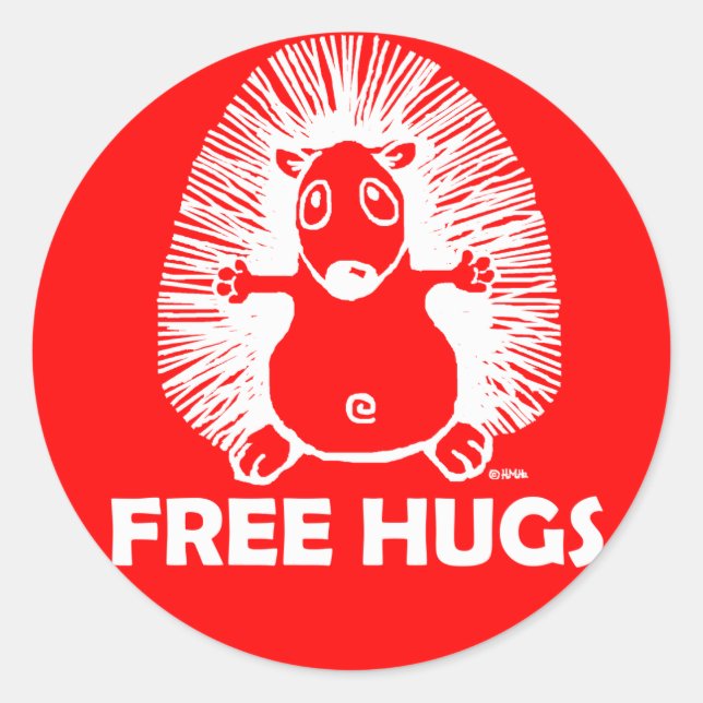 Fria huggare runt klistermärke (Framsida)