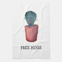 FRIA HUGS! Crazy cactus dam, vattenfärg