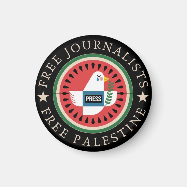 Fria Journalister Fritt Palestina Magnet (Framsidan)