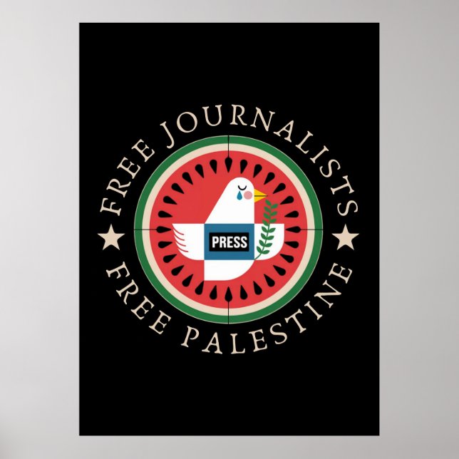 Fria Journalister Fritt Palestina Poster (Framsidan)