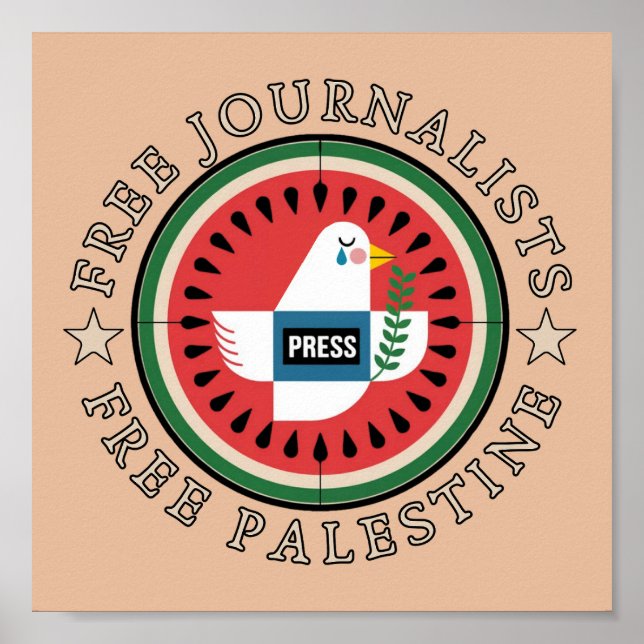Fria Journalister Fritt Palestina Poster (Framsidan)