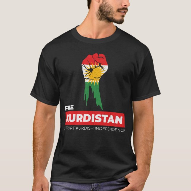 Fria Kurdistan, stödja kurdernas oberoende T Shirt (Framsida)