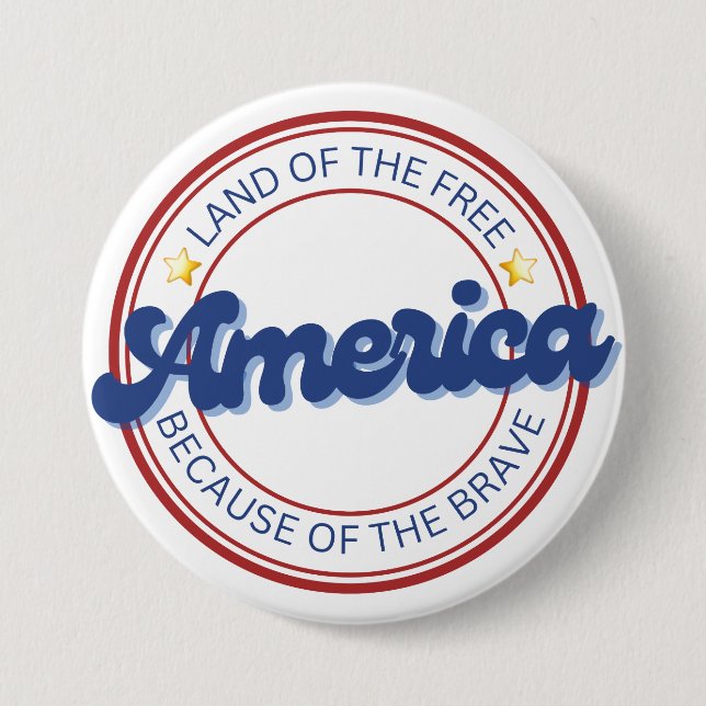 Fria marken på grund av Modiga Amerika Knapp (Framsida)