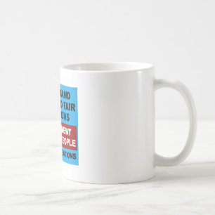 Fria och rättvisa val kaffemugg