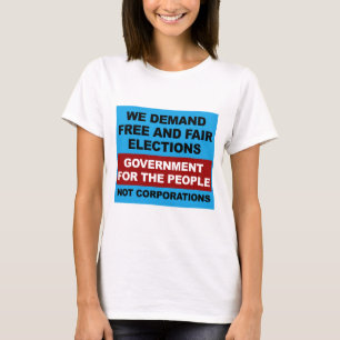 Fria och rättvisa val t-shirt
