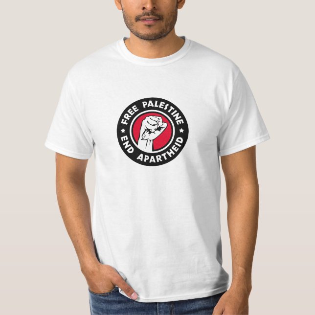 Fria Palestina Avsluta Apartheid T Shirt (Framsida)