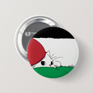 FRIA PALESTINA Flagga Katt Knapp