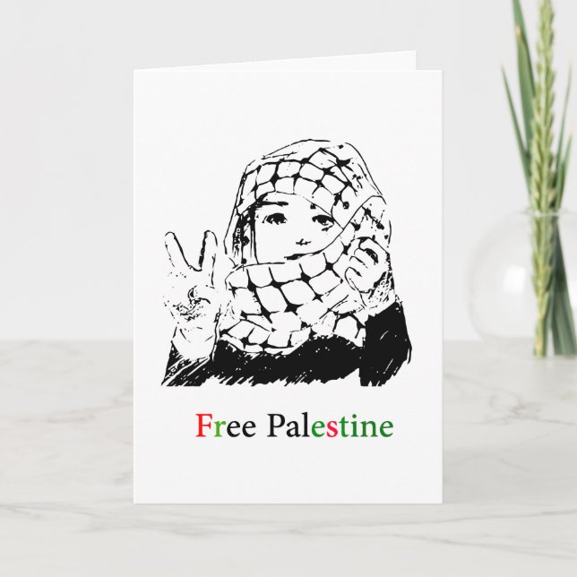 Fria Palestina hälsningkort Kort (Framsida)