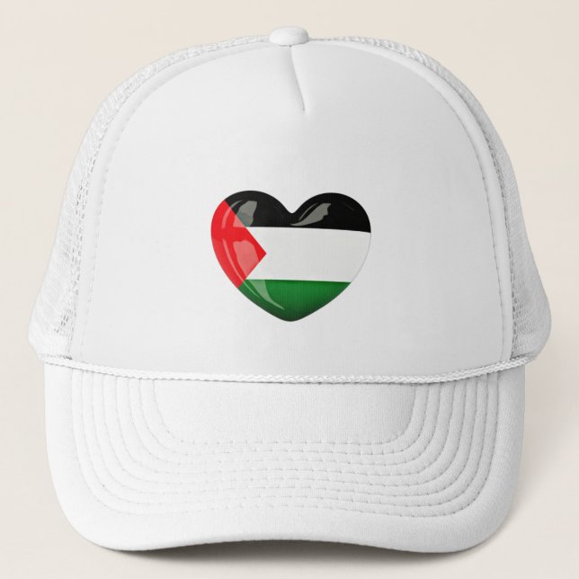 Fria Palestina. Hjärtformade palestinsk Flagga Hat Keps (Framsida)