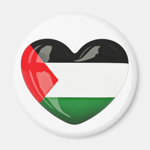 Fria Palestina. Hjärtformade palestinska Flagga Magnet