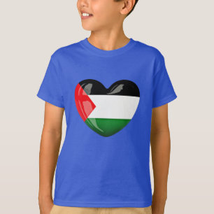 Fria Palestina. Hjärtformade palestinska Flagga T Shirt