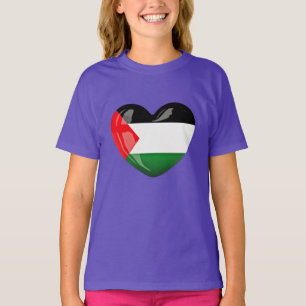 Fria Palestina. Hjärtformade palestinska Flagga T Shirt