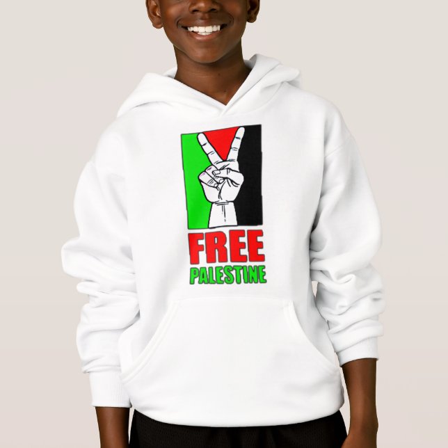 Fria Palestina Hoodie T Shirt (Framsida)