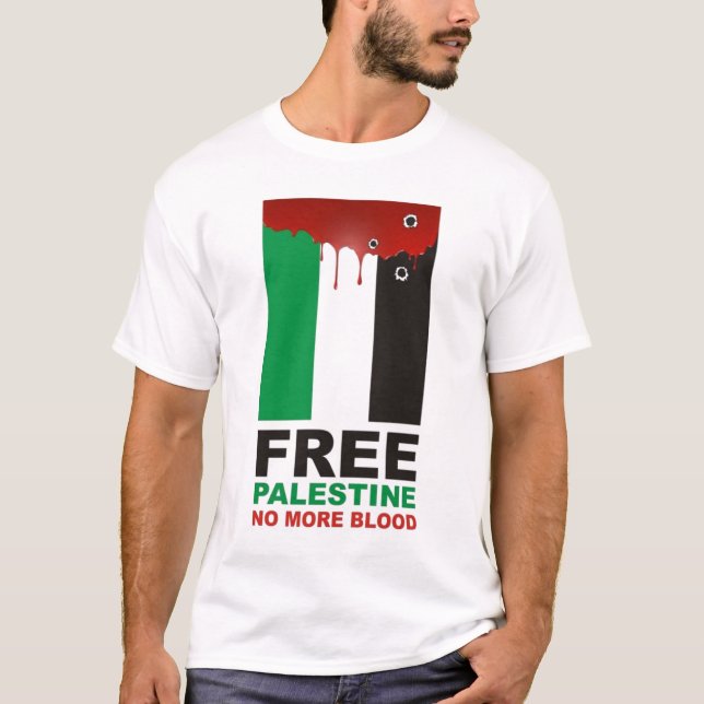 Fria Palestina inga mer blod Tee (Framsida)