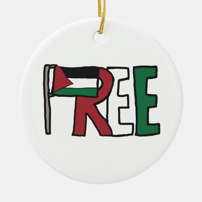 Fria Palestina Julgransprydnad Keramik (Framsidan)
