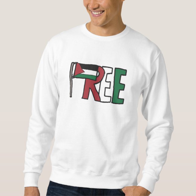 Fria Palestina Lång Ärmad Tröja (Framsida)