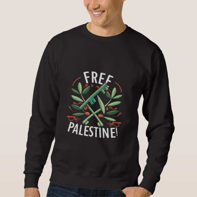 "Fria Palestina" Lång Ärmad Tröja (Framsida)