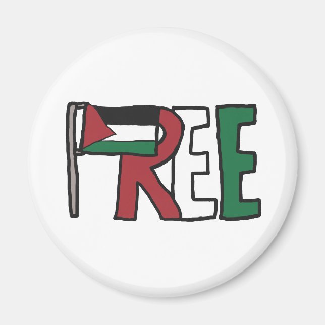 Fria Palestina Magnet (Framsidan)
