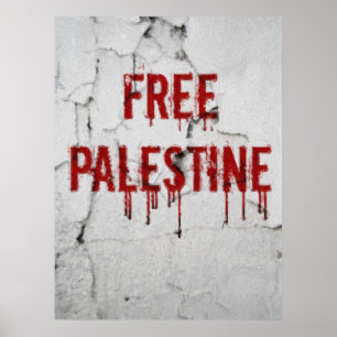 Fria Palestina - målad affisch