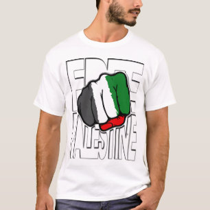 Fria Palestina "näve" skisserar T-shirt