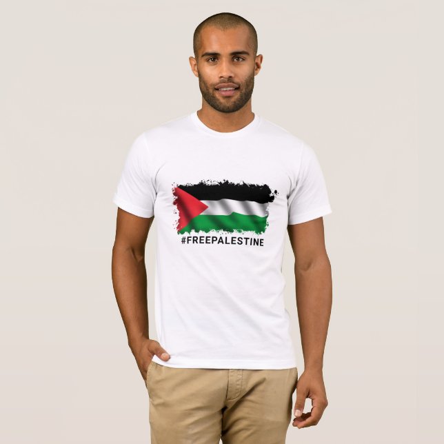 Fria Palestina, Palestina Flagga, Solidaritet T Shirt (Hel framsida)