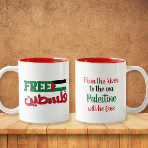 Fria Palestina Palestina kommer att vara fritt Två-Tonad Mugg