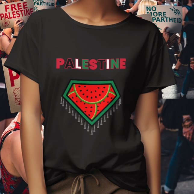 Fria Palestina Protest T-Shirt - Vattenmelon Tee (Watermelon Palestine design for Pro Palestine Protesters March, say no to Genocide On Gaza.)