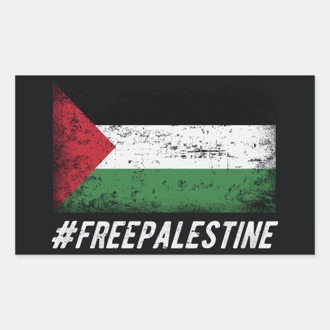 Fria Palestina Rektangulärt Klistermärke (Framsida)