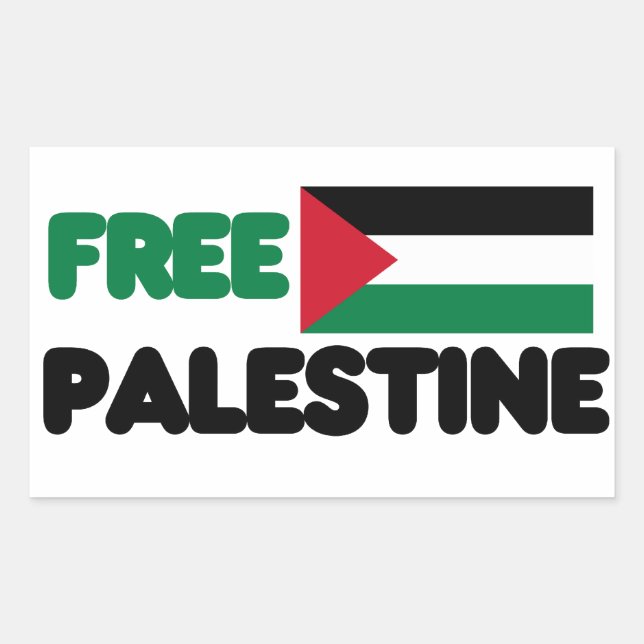 Fria Palestina Rektangulärt Klistermärke (Framsida)