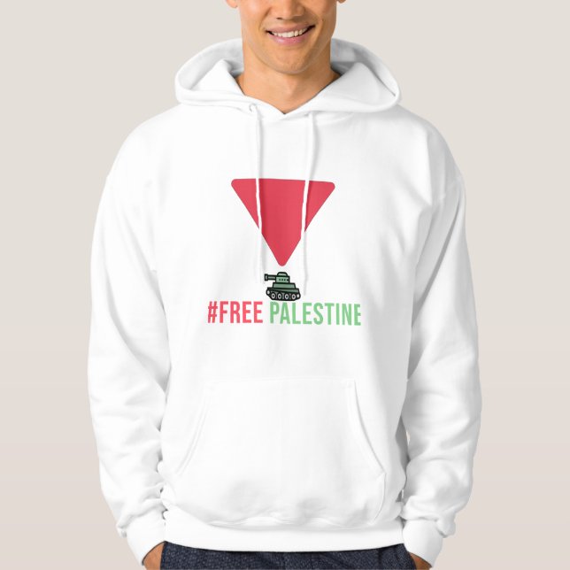Fria Palestina | Röd triangel Hoodie (Framsida)