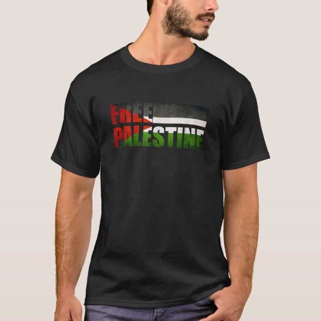 Fria Palestina stöder Palestina och arabvärlden T Shirt (Framsida)