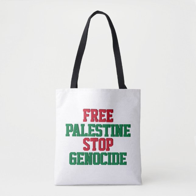 Fria Palestina Stoppa Folkmord Tygkasse (Framsida)