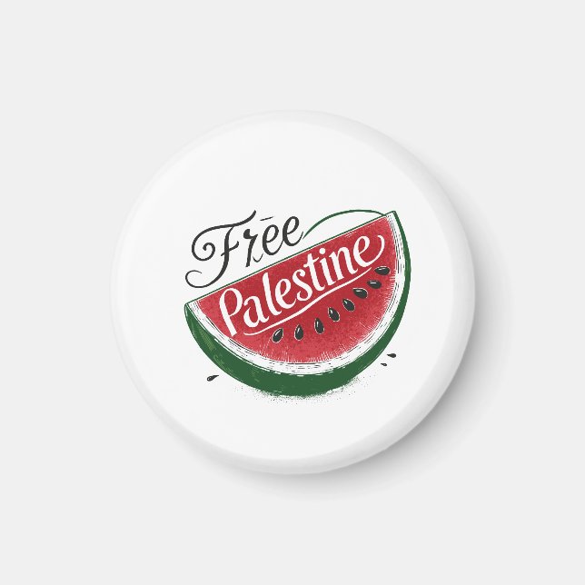 fria Palestina Vattenmelon Magnet (Framsidan)