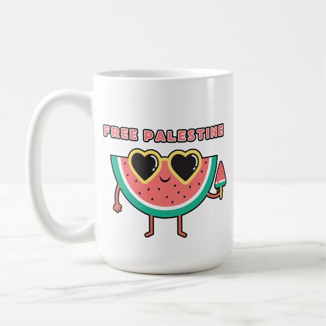 fria Palestina Vattenmelon Palestina söt färgrik Kaffemugg (Vänster)