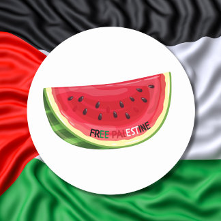Fria Palestina Watermelon Social Rättvisa Runt Klistermärke