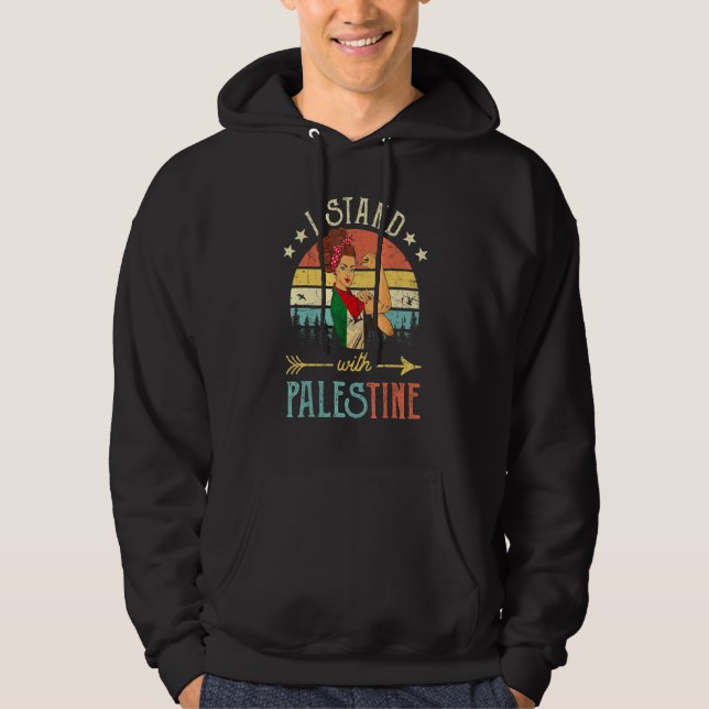 Fria palestinska För manar eller kvinnor jag står  Hoodie (Framsida)