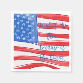 Fria patriotiska amerikanska Flagga Pappersservett