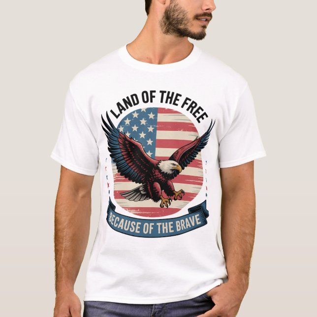 Fria patriotiska Eagles hus T Shirt (Framsida)