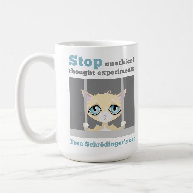Fria Schrodingers katt Kaffemugg (Vänster)