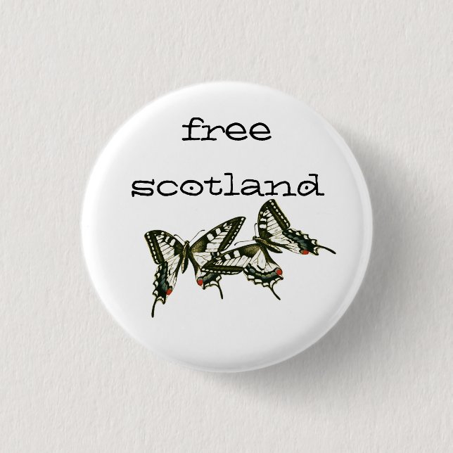 Fria Skottland Swallowtail fjärilar Pinback Knapp (Framsida)