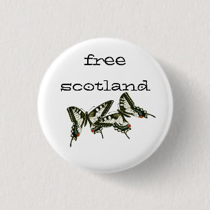 Fria Skottland Swallowtail fjärilar Pinback Knapp