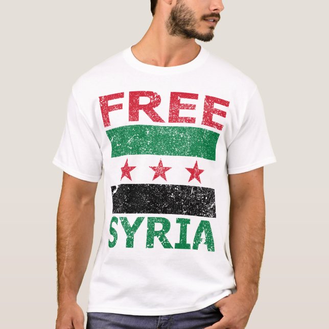 Fria Syrien (True Syrien Flagga) T Shirt (Framsida)