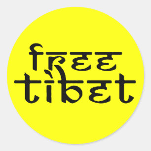 Fria Tibet-kläder och -utrustning Runt Klistermärke