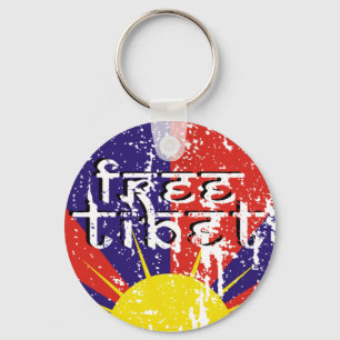 Fria Tibet klistermärkear Nyckelring