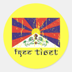 Fria tibetanska fästingar runt klistermärke
