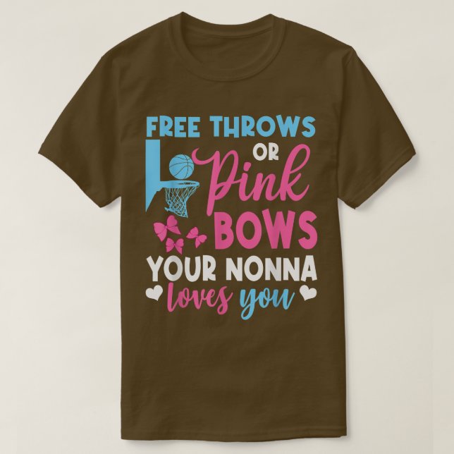 Fria toner eller Rosa Bows Nonna Kärlek Du Gender  T Shirt (Design framsida)